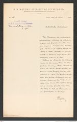 k.k. naturhistorisches Hofmuseum, Intendanzakten 1885-1896 (Hauer), Aktenzahl Z.175/1892, Seite 1